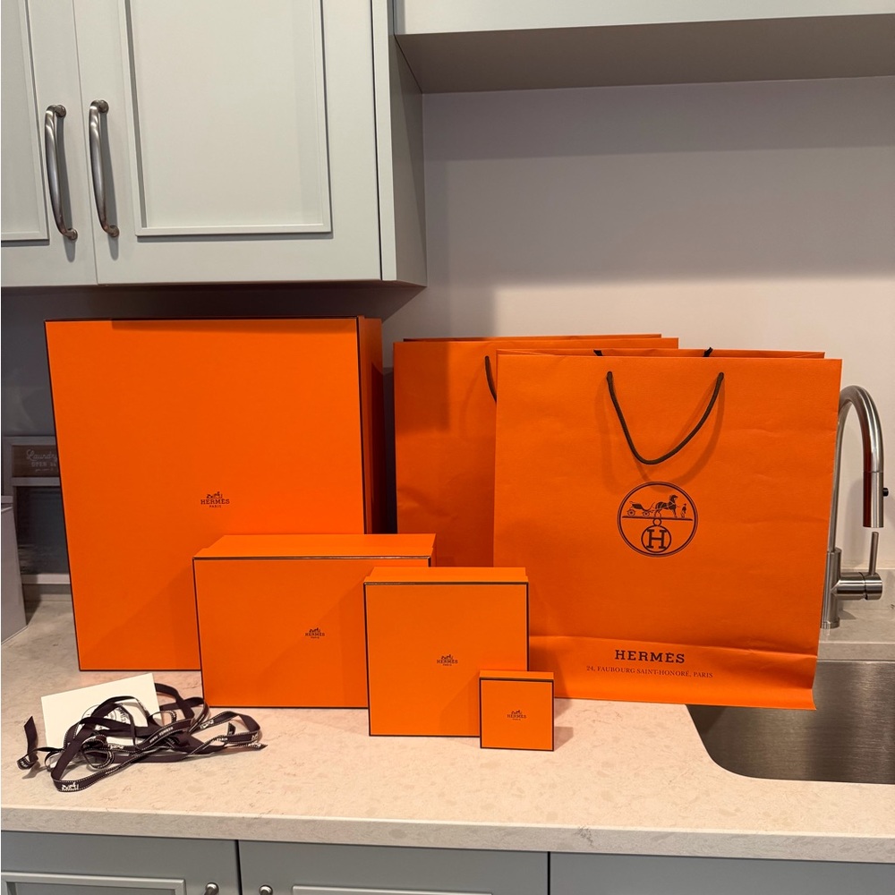 Hermes Orange Gift Boxes & Shopping Bags